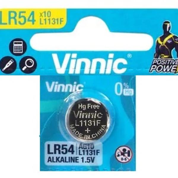 Pilha 1,5V Alcalina LR54/SG10/G10/189/LR1130/V10GA/RW89/LR11/V389/SR1130SW/SR54/V390/LR1131 - VINNIC