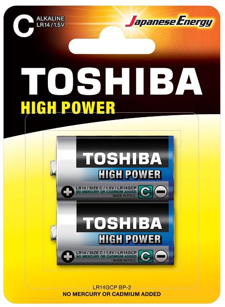 Blister 2 Pilhas Alcalinas 1,5V C / LR14 - TOSHIBA
