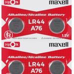 Pilha Alcalina LR44/A76 1.5V AG13 0% - MAXELL
