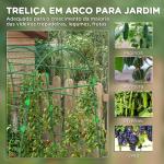 Arco para Plantas Trepadeiras 206 cm Estrutura de Jardim para Plantas Trepadoras ao Ar Livre com Estrutura de Aço Verde