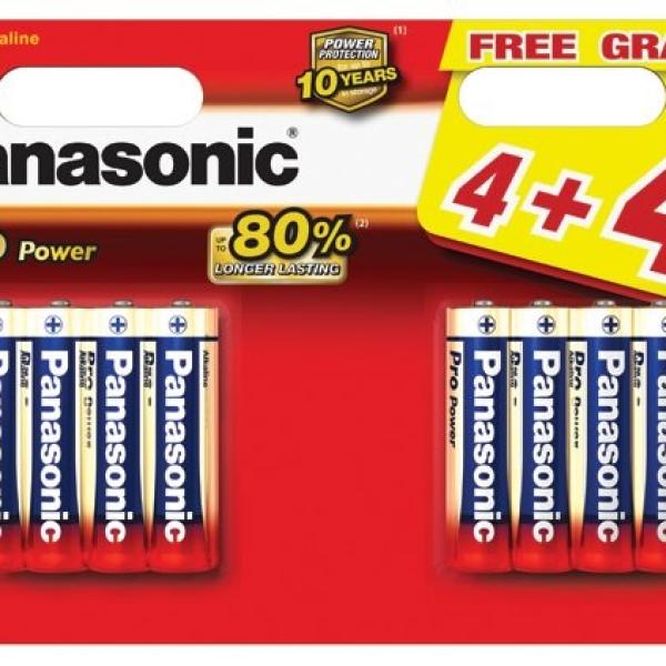 Blister 4+4 Pilhas Alcalinas 1,5V LR6 AA - PANASONIC