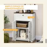 Aparador para Sala de Estar com Portas Duplas Gaveta e Prateleira Ajustável para Cozinha Dormitório 60x30x87,4 cm Branco