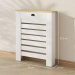 Cobertura para Radiador com Gaveta Cobertura para Radiador de MDF para Sala de Estar Dormitório Corredor 78x19x95,5 cm Branco
