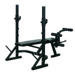 Banco de Musculação Multifuncional com Altura Ajustável de 3 Níveis para Treino de Corpo Inteiro 175x98x130 cm Preto