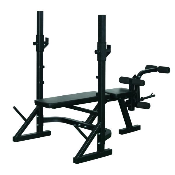 Banco de Musculação Multifuncional com Altura Ajustável de 3 Níveis para Treino de Corpo Inteiro 175x98x130 cm Preto