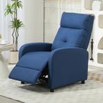Poltrona Relax Reclinável até 155° Poltrona Reclinável Manual para Pessoas com Altura Inferior 195 cm 67x87x98 cm Azul Escuro