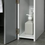 Coluna Casa de Banho com 2 Portas e 2 Prateleiras Abertas Estilo Moderno 15,2x29,8x118cm Branco e Cinza