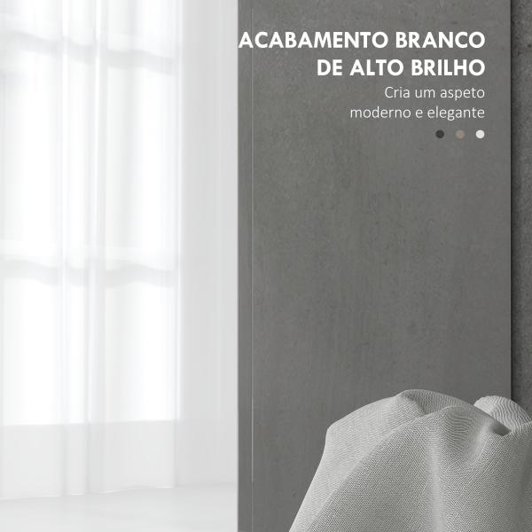 Móvel para Lavatório Pousar Móvel Casa de Banho com 2 Portas e Prateleira Ajustável para Lavatório com ou sem Pedestral 80x34x60 cm Branco Brilhante