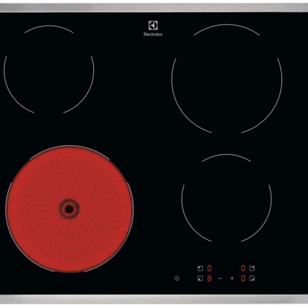 Placa Vitrocerâmica Serie 300 Radiant LRR6430M 4 Zonas 6500W (Preto/Inox) - ELECTROLUX