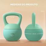 Kettlebell de 8 kg Pesa Russa Preenchida de Areia Metálica e Alça Antiderrapante para Treino em Casa Ginásio 19x19x28 cm Verde