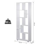 Estante Vertical Multifuncional com 8 Prateleiras Largas 70x24x178cm Branco