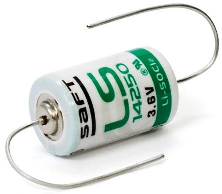 Pilha Litio Li - SOCl2 1/2AA 3,6V 1200mAh c/ Arames - SAFT