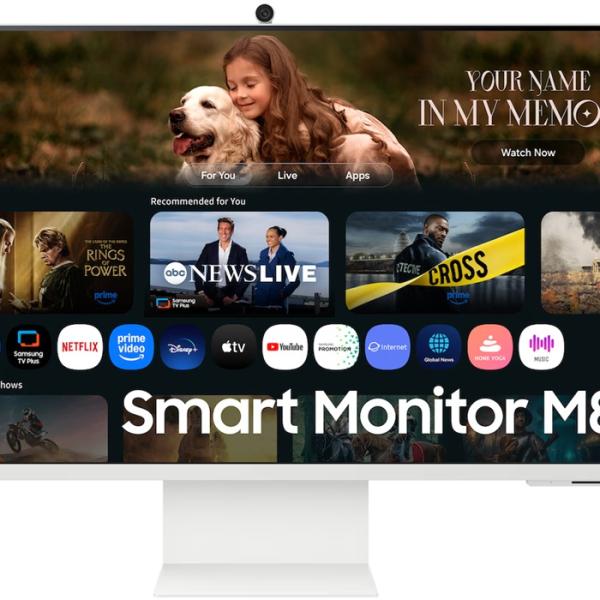 Smart Monitor LCD M8 M80F 32 4K Ultra HD c/ Câmara (Branco) - SAMSUNG