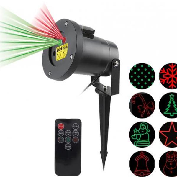 Projector Laser c/ Efeitos Natal 5W p/ Exterior c/ Comando (Vermelho/Verde) - WELL