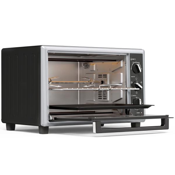 Mini Forno Elétrico de Bancada 46 L com Convecção Espeto Giratório e Temporizador 1800 W