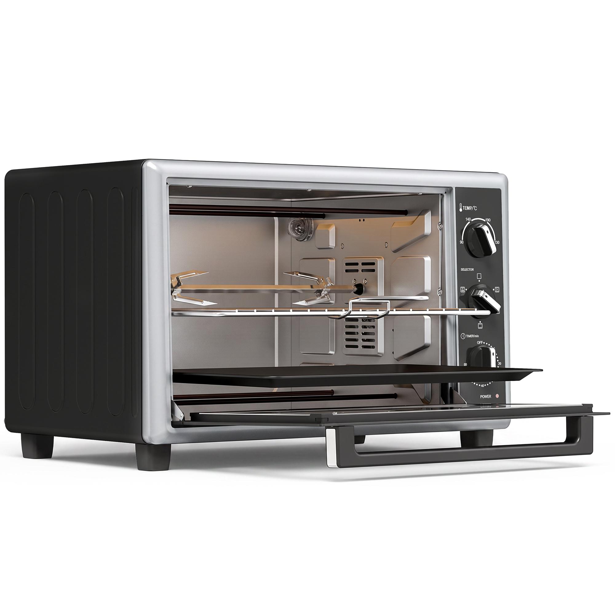 Mini Forno Elétrico de Bancada 46 L com Convecção Espeto Giratório e Temporizador 1800 W