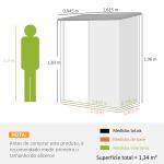 Abrigo de Jardim 1,34m² 161,5x94,5x196 cm Abrigo de Exterior de Aço Galvanizado com Porta e Fechadura Preto