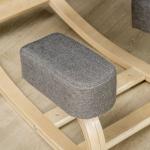 Cadeira Ergonómica para Joelhos com Almofadas e Estrutura em Madeira, Cinzento