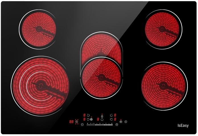 Placa Vitrocerâmica LT5 - 02 5 Zonas 8600W (Preto) - ISEASY