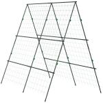 Treliça de Jardim Triangular Suporte para Plantas Trepadeiras com Estrutura em Aço 180x100x180 cm Verde