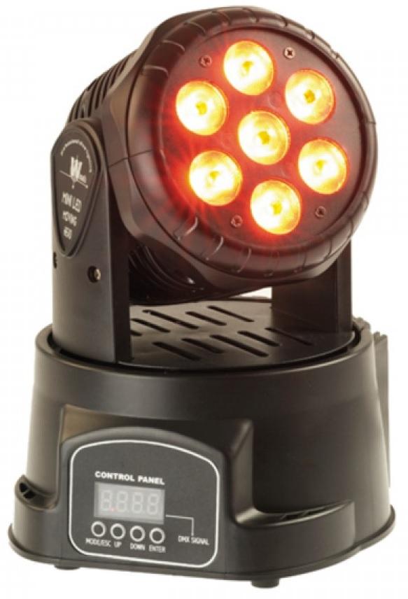 Moving Head 7 LEDs WASH CREE 10W RGBW DMX - FONESTAR