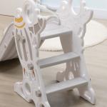 Escorregador para Crianças de 18 - 36 Meses com 3 Degraus Antiderrapantes 157x46,5x80 cm Cinza