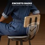 Conjunto de 2 Bancos de Bar Bancos Altos de Cozinha com Encosto e Apoio para Pés Estofados em PU Assento 41,5x36,5x99,5 cm Madeira e Preto