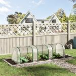 Estufa para Jardim Estufa Pequena para Cultivo de Plantas com 3 Janelas 295x100x80 cm 3 Transparente e Verde