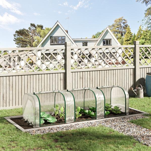 Estufa para Jardim Estufa Pequena para Cultivo de Plantas com 3 Janelas 295x100x80 cm 3 Transparente e Verde