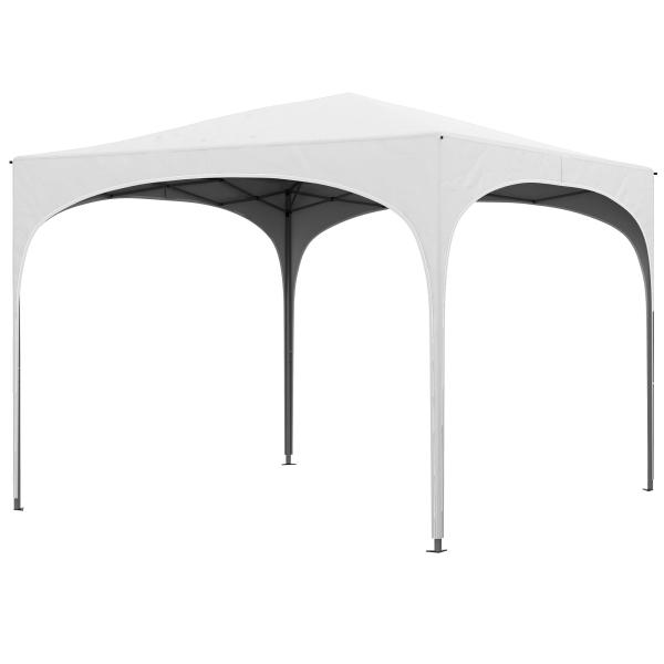 Tenda Dobrável 3x3 m Tenda de Jardim com Altura Ajustável Bolsa de Transporte Tecido Anti - UV e Sacos de Areia Branco
