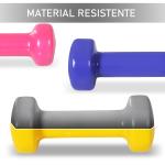 Jogo de 8 Halteres Hexagonais 4 Pares 2kg 1,5kg 1kg 0,5kg com Revestimento Pesos para Exercícios em Casa Academia Aço Multicolor