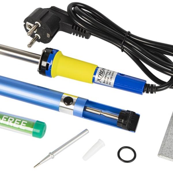 Kit Soldadura (Ferro Soldar, Solda, Dessoldador e Ponteira Substituição)