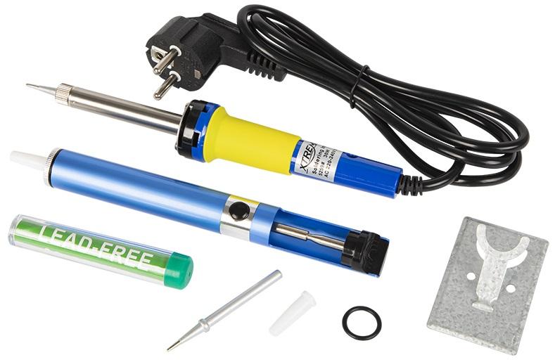 Kit Soldadura (Ferro Soldar, Solda, Dessoldador e Ponteira Substituição)