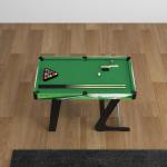 Mesa de Bilhar Dobrável com Acessórios Inclui 16 Bolas 2 Tacos Giz Triângulo e Escova 104x55,5x68 cm Verde
