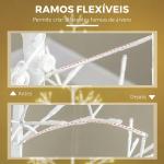 Árvore de Natal Artificial 180 cm com 384 Luzes LED Branco - Quente Ramos Flexíveis Base de Aço Branco