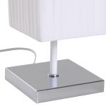Candeeiro de Pé com 2 Casquilhos E27, Ecrã em Tecido, Interruptor de Pedal e Base em Aço Inoxidável, Branco