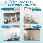 Banco para Crianças de 2 Degraus Torre de Aprendizagem Escada para Crianças acima de 3 Anos para Casa de Banho Cozinha 43x30x55 cm Branco
