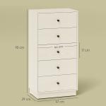 Cómoda com 5 Gavetas Cómoda de Quarto Estreita com Anti - Tombo Gaveteiro Alto para Sala de Estar Corredor 47x29x95 cm Branco
