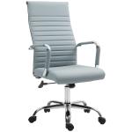 Cadeira de Escritório Giratoria 360° Inclinável com Altura Ajustável Rodas Apoio de Braços 54x62x104 - 114 cm Cinzento Claro