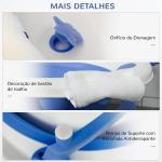Banheira para Bebé Recém Nascido até 3 Anos Dobrável 30 Litros com Tampa Termossensível e Almofada Confortável Almofadas Antiderrapantes 81,5x50,5x23,5cm Azul e Branco