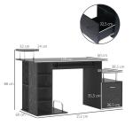 Secretária para Escritório de Madeira MDF 152x60x88 cm Preto