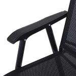 Conjunto de 2 cadeiras dobráveis para exterior com apoio de braços Cadeiras para varanda Jardim Terraço 58x64x94 cm Preto Carga 100kg