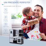 Cozinha de Brinquedo Infantil Cozinha de Madeira para Crianças com Acessórios Cozinha para Crianças com Forno Micro - Ondas Lavatório 105x31,5x95 cm Cinza e Preto