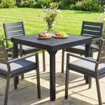 Mesa de Jantar Exterior Extensível 80 - 160 cm - Mesa de Jardim Retangular para 4 - 6 Pessoas, Terraço, Preto