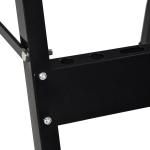 Bancada de Trabalho Dobrável Portátil com Placas Ajustáveis em Ângulo e Distância Bambú e Aço Carga Máx. 150kg 63,5x60x5x78cm Madeira Natural e Preto