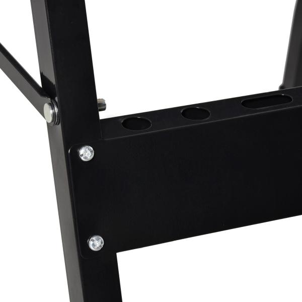Bancada de Trabalho Dobrável Portátil com Placas Ajustáveis em Ângulo e Distância Bambú e Aço Carga Máx. 150kg 63,5x60x5x78cm Madeira Natural e Preto