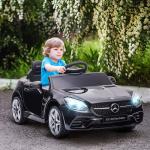 Carro Elétrico Mercedes SLC 300 12V com Controlo Remoto Faróis LED Música TF USB e Abertura da Porta 3 - 5km/h 107x62,5x44 cm Preto