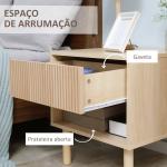 Mesa de Cabeceira com Gaveta e Prateleira Aberta Estilo Moderno para Quarto 47x47x50 cm Madeira