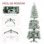 Árvore de Natal Artificial Coberta de Neve 180 cm com 479 Ramos e Suporte de Metal Árvore Natalícia para Sala Interior Verde