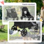 Carrinho para Cães Dobrável com Janelas de Malha Cinto de Segurança e Bolsos de Armazenamento 112x65x100 cm Cinzento